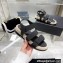Chanel Logo Beach Sandals Black Spring 2022