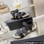Chanel Logo Beach Sandals Black Spring 2022