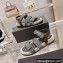 Chanel Logo Beach Sandals Tweed Black Spring 2022