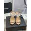 Chanel Heel 8cm Pearls and Stars Sandals Beige Spring 2022