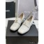 Chanel Heel CC Logo Loafers White 2022