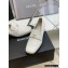Chanel Heel CC Logo Loafers White 2022