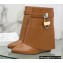 Givenchy Heel 9.5cm Shark Lock Ankle Boots in Leather Brown 2022