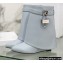 Givenchy Heel 9.5cm Shark Lock Ankle Boots in Leather Light Gray 2022