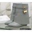 Givenchy Heel 9.5cm Shark Lock Ankle Boots in Leather Gray 2022