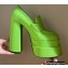 Versace Heel 15.5cm Platform 6cm Intrico Loafers Green 2022