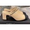 Chanel Heel 4.5cm Chain Mules Beige Spring 2022