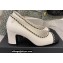Chanel Heel 6.5cm Chain Pumps White Spring 2022