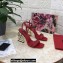 Dolce & Gabbana Heel 10.5cm Leather Sandals Red with DG Pop Heel 2021