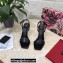 Dolce & Gabbana Heel 10.5cm Leather Sandals Black with DG Pop Heel 2021