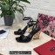 Dolce & Gabbana Heel 10.5cm Leather Sandals Black with DG Pop Heel 2021