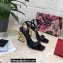 Dolce & Gabbana Heel 10.5cm Leather Sandals Black with DG Pop Heel 2021