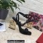 Dolce & Gabbana Heel 10.5cm Leather Sandals Black with DG Pop Heel 2021