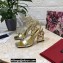 Dolce & Gabbana Heel 10.5cm Leather Sandals Gold with DG Pop Heel 2021