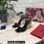 Dolce & Gabbana Heel 10.5cm Leather Sandals Patent Black with DG Pop Heel 2021