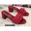 Dolce & Gabbana Heel 6.5cm Woven nappa leather Bow Mules Red 2021
