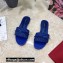 Dolce & Gabbana Woven nappa leather Bow Flat Sliders Blue 2021