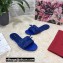 Dolce & Gabbana Woven nappa leather Bow Flat Sliders Blue 2021