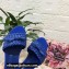 Dolce & Gabbana Woven nappa leather Bow Flat Sliders Blue 2021