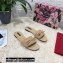 Dolce & Gabbana Woven nappa leather Bow Flat Sliders Beige 2021