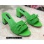 Dolce & Gabbana Heel 6.5cm Woven nappa leather Bow Mules Green 2021