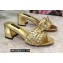 Dolce & Gabbana Heel 6.5cm Woven nappa leather Bow Mules Gold 2021