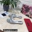 Dolce & Gabbana Woven nappa leather Bow Flat Sliders Silver 2021