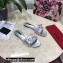 Dolce & Gabbana Woven nappa leather Bow Flat Sliders Silver 2021