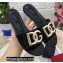 Dolce & Gabbana Patent leather sliders Black with DG Pop logo 2021
