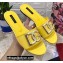 Dolce & Gabbana Patent leather sliders Yellow with DG Pop logo 2021
