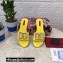 Dolce & Gabbana Patent leather sliders Yellow with DG Pop logo 2021