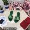 Dolce & Gabbana Patent leather sliders Green with DG Pop logo 2021