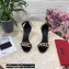 Dolce & Gabbana Heel 10.5cm Leather Chain Sandals Black with Baroque DG heel 2021