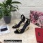 Dolce & Gabbana Heel 10.5cm Leather Chain Sandals Black with Baroque DG heel 2021