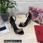 Dolce & Gabbana Heel 10.5cm Leather Chain Sandals Black with Baroque DG heel 2021