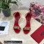 Dolce & Gabbana Heel 10.5cm Leather Chain Sandals Red with Baroque DG heel 2021