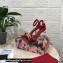 Dolce & Gabbana Heel 10.5cm Leather Chain Sandals Red with Baroque DG heel 2021