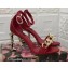 Dolce & Gabbana Heel 10.5cm Leather Chain Sandals Red with Baroque DG heel 2021