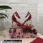 Dolce & Gabbana Heel 10.5cm Leather Chain Sandals Red with Baroque DG heel 2021