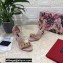 Dolce & Gabbana Heel 10.5cm Leather Chain Sandals Nude Pink with Baroque DG heel 2021