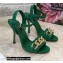 Dolce & Gabbana Heel 10.5cm Leather Chain Sandals Green 2021