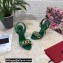 Dolce & Gabbana Heel 10.5cm Leather Chain Sandals Green 2021