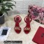 Dolce & Gabbana Heel 10.5cm Leather Chain Sandals Red 2021
