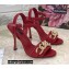 Dolce & Gabbana Heel 10.5cm Leather Chain Sandals Red 2021