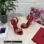 Dolce & Gabbana Heel 10.5cm Leather Chain Sandals Red 2021