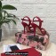 Dolce & Gabbana Heel 10.5cm Leather Chain Sandals Red 2021
