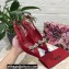 Dolce & Gabbana Heel 6.5cm Slingback Pumps Satin Red with Crystal Bow 2021
