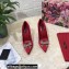 Dolce & Gabbana Heel 10.5cm Pumps Satin Red with Crystal Bow 2021