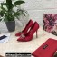 Dolce & Gabbana Heel 10.5cm Pumps Satin Red with Crystal Bow 2021