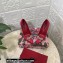 Dolce & Gabbana Heel 10.5cm Pumps Satin Red with Crystal Bow 2021